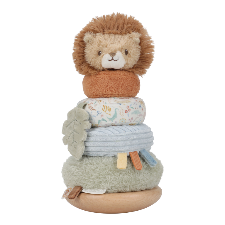 Lion à empiler doudou et bois - Safari Friends