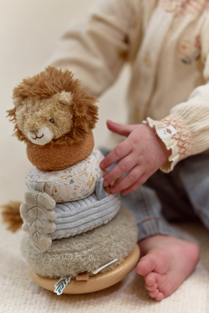 Lion à empiler doudou et bois - Safari Friends