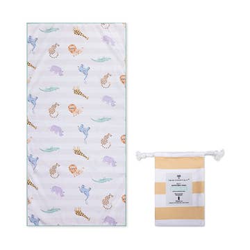 Serviette de plage en microfibre - Multicolore - Vie sauvage - 135 x 65 cm