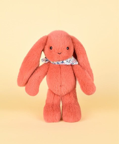 Peluche lapin orange 25 cm - Lapin Fleurette