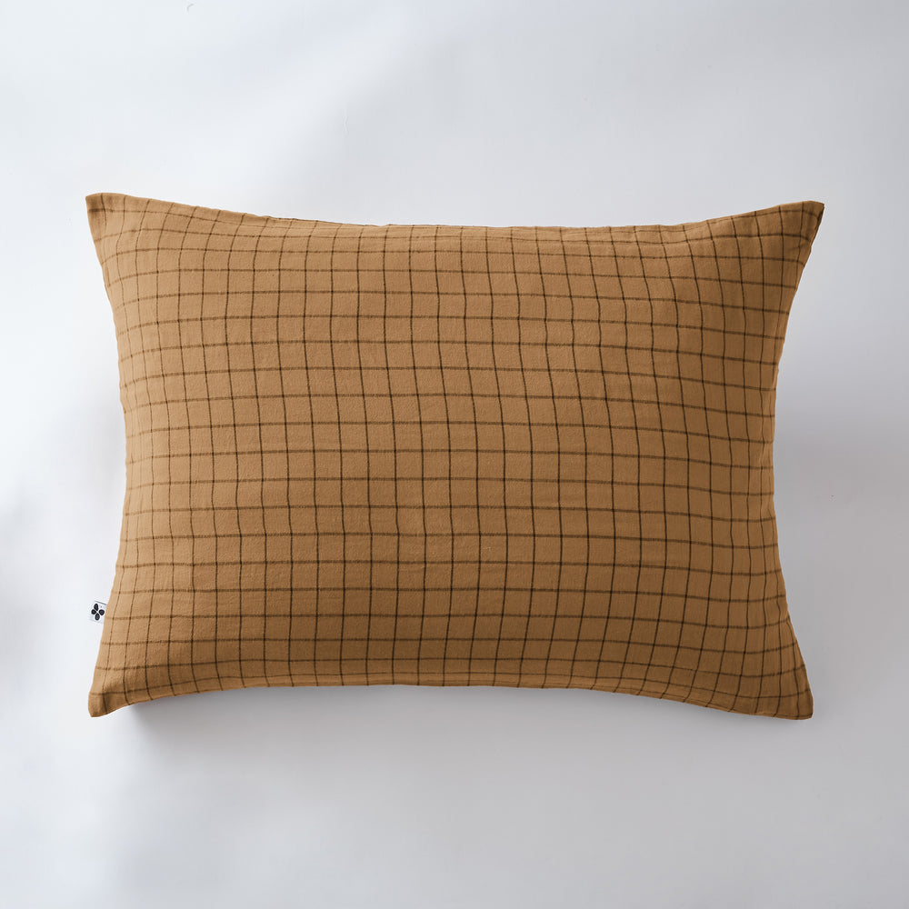 Taie d’oreiller 50 x 70 cm Gaze de coton GAÏA MIX Camel