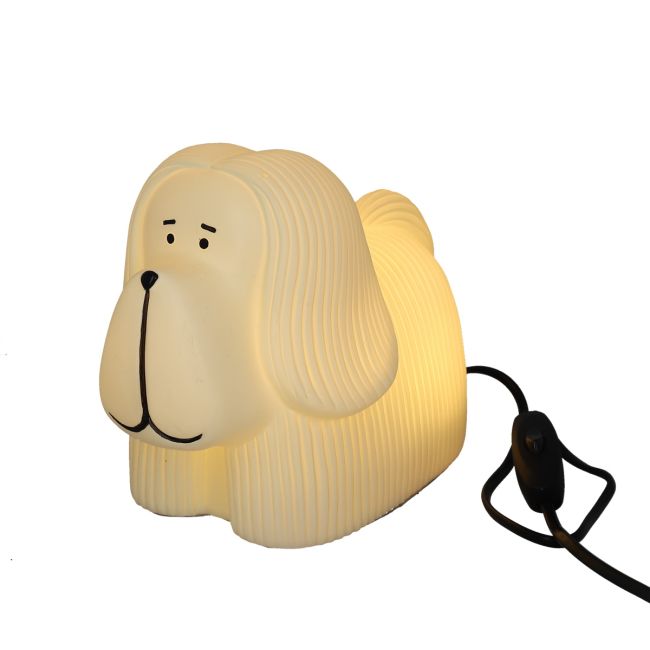 Lampe chien skye terrier blanc - Pollux