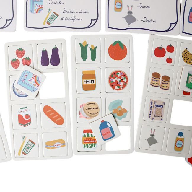 Jeu mémo loto liste de courses