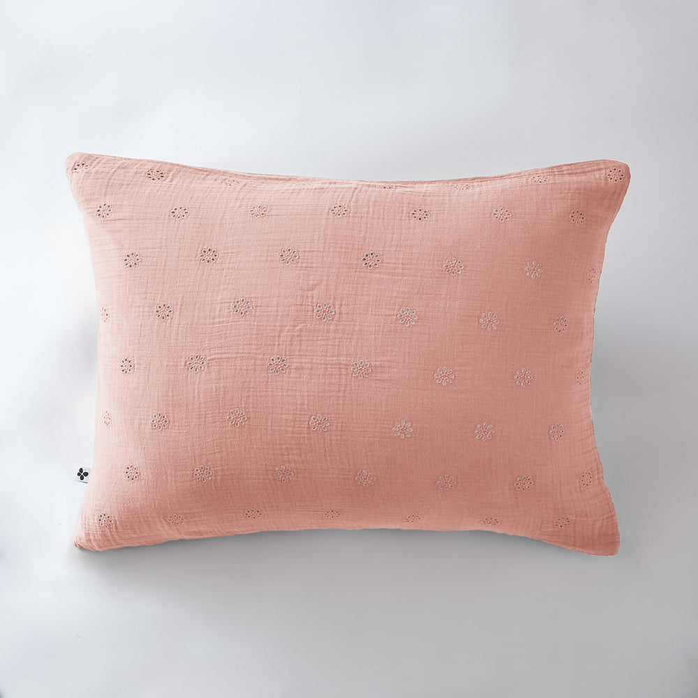 Taie d’oreiller 50 x 70 cm Gaze de coton GAÏA BOHO Rose pêche