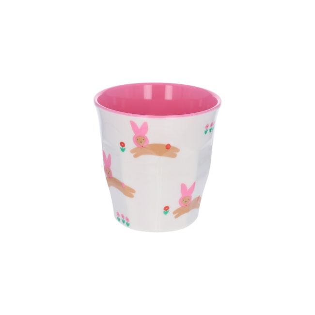 Petit verre en mélamine lapin rose - Chichi pompon