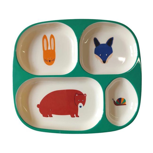 Assiette à compartiments animaux - La forêt