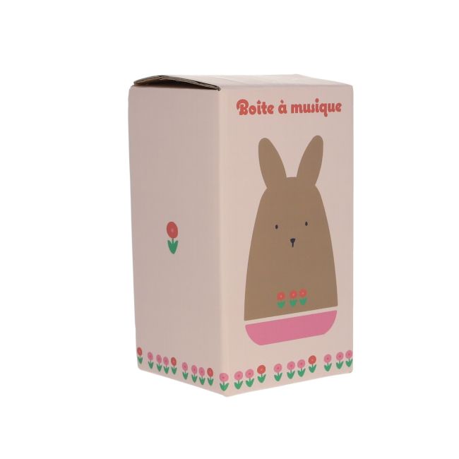 Boîte à musique lapin en bois - Chichi pompon