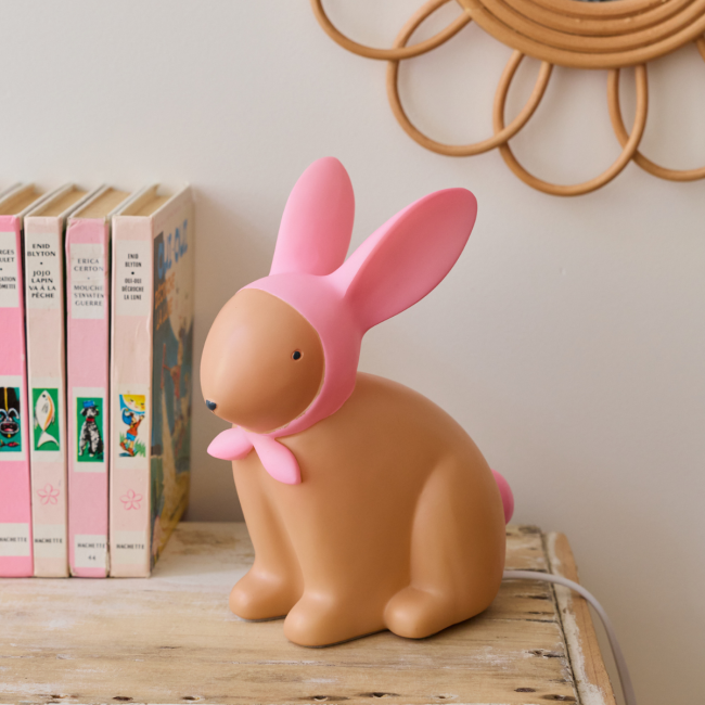 Lampe lapin rose - Chichi pompon