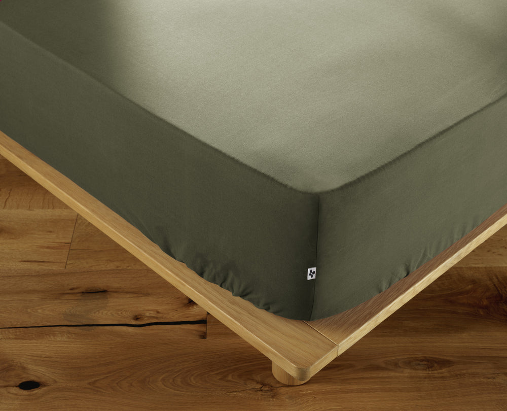 Drap housse 90 x 190 cm Coton - AMBRE Romarin