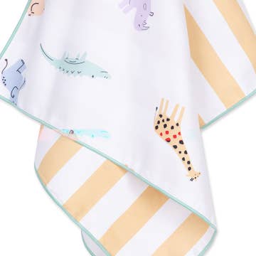 Serviette de plage en microfibre - Multicolore - Vie sauvage - 135 x 65 cm