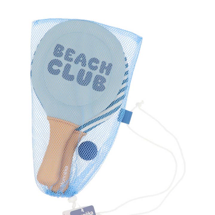 Raquettes de plage en néoprène Rayures Blues & Beyond avec une balle