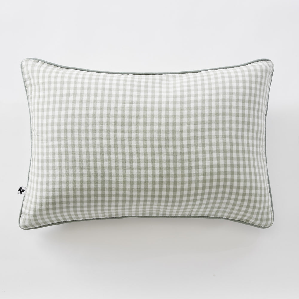 Coussin déhoussable 40 x 60 cm Gaze de coton  VICKIE Eucalyptus