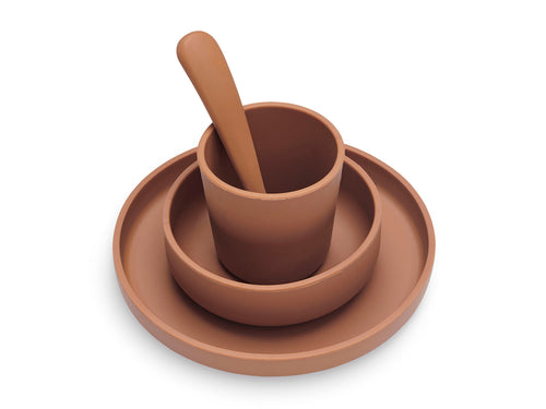 Set de table bébé Silicone - Caramel - 4 Unités