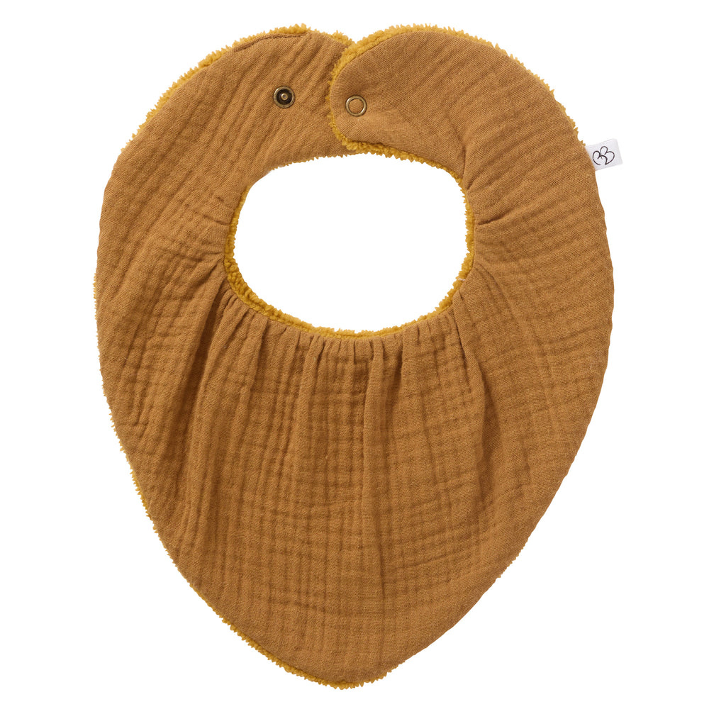 Bavoir-bandana réversible en bambou et gaze Havane