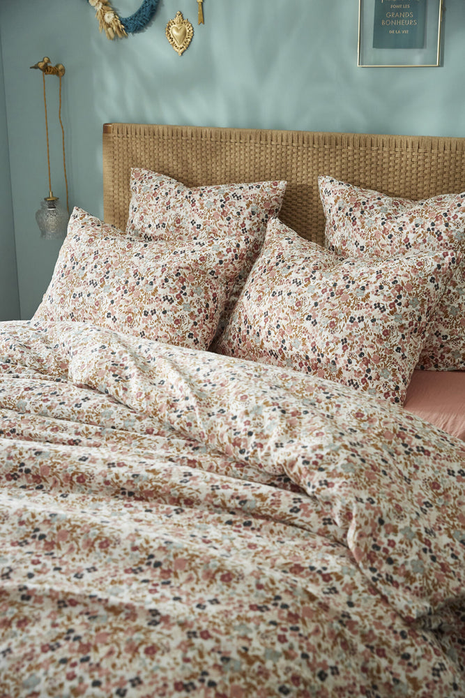 Housse de couette 240 x 220 cm Gaze de coton imprimée CAPUCINE Pampa