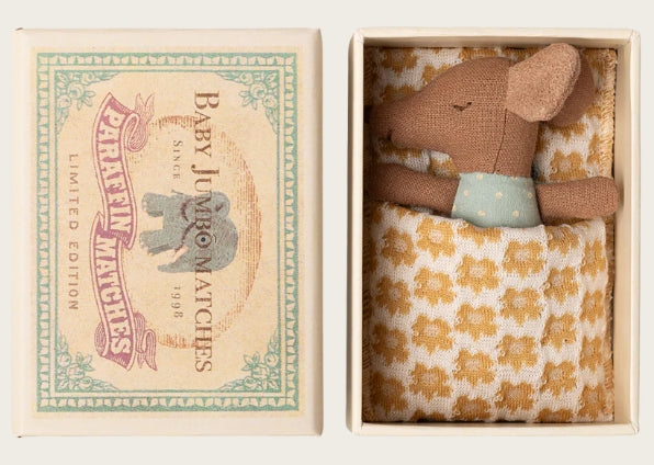 Souris bébé "Sleepy wakey" dans sa boîte - Bleu