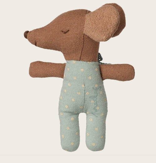 Souris bébé "Sleepy wakey" dans sa boîte - Bleu