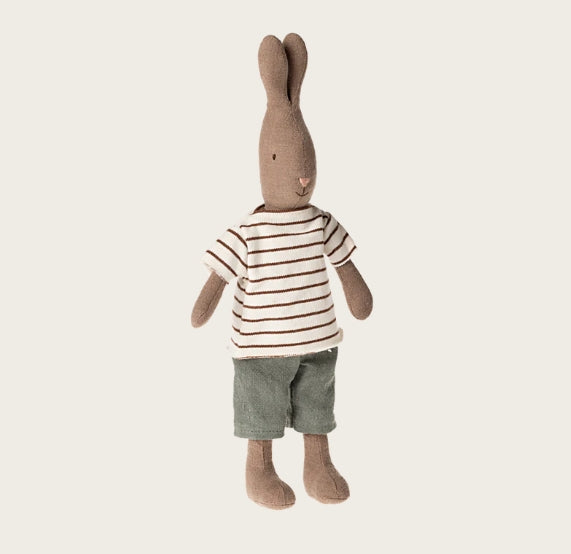 Lapin, taille 2, Marron - T-shirt rayé et short