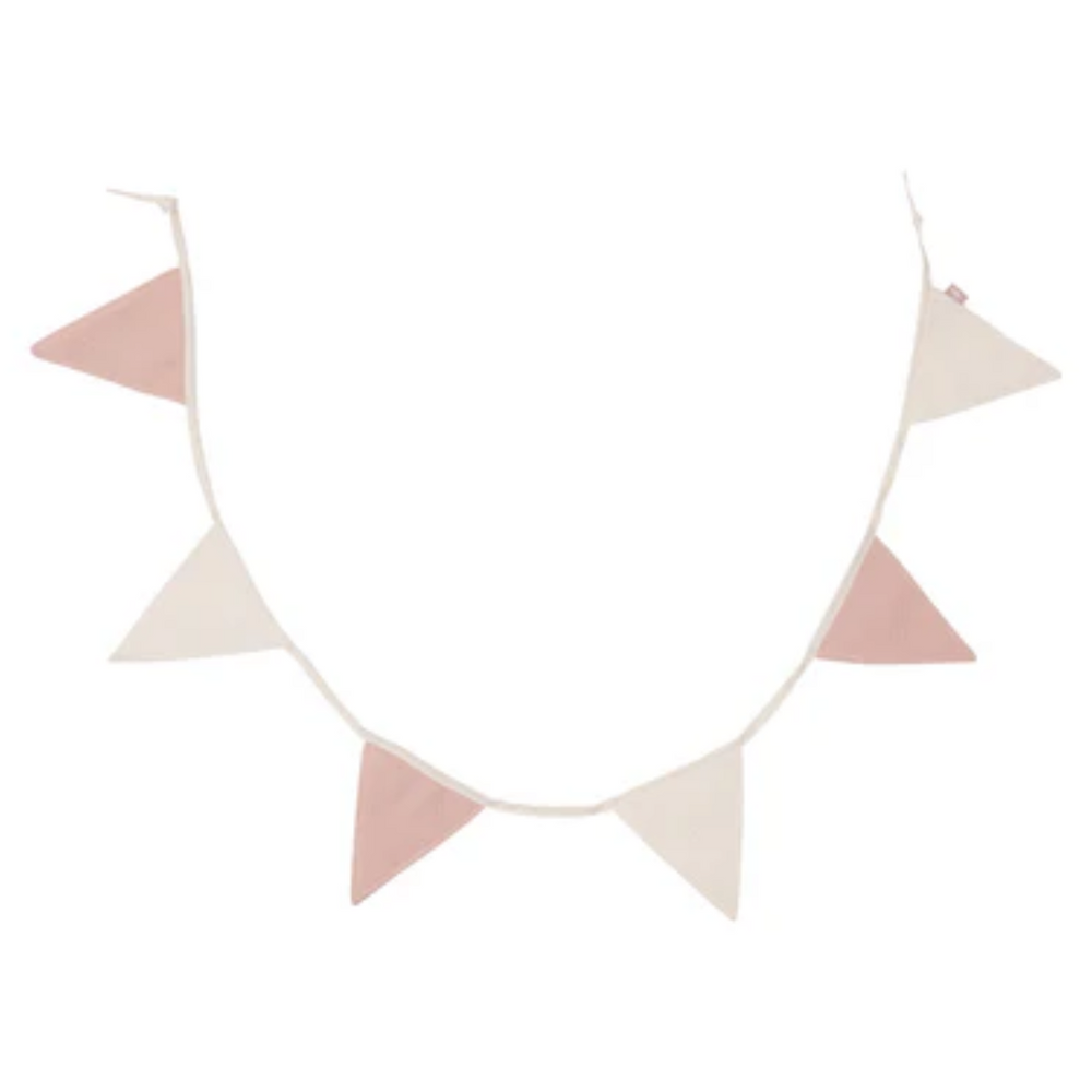 Guirlande avec fanions - Rose/Ivory