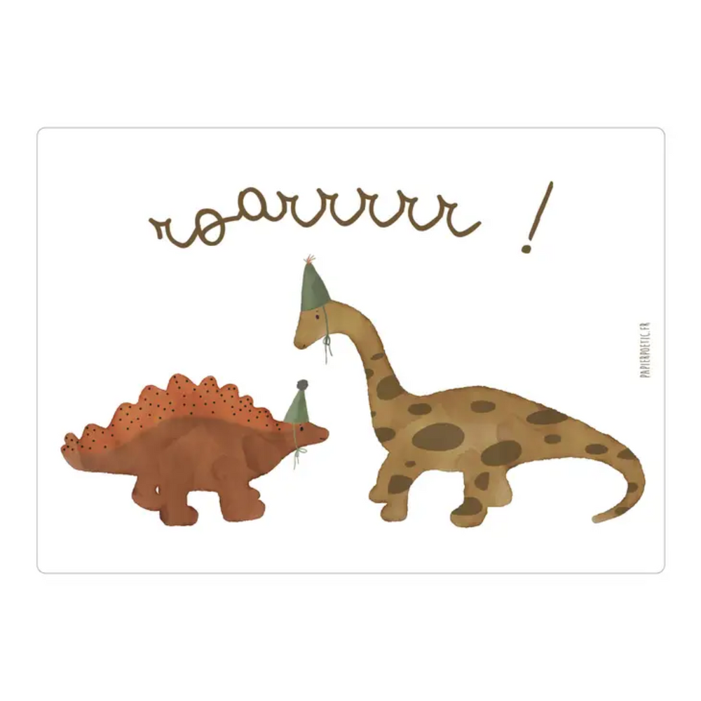 Carte anniversaire "les dinosaures en fête"