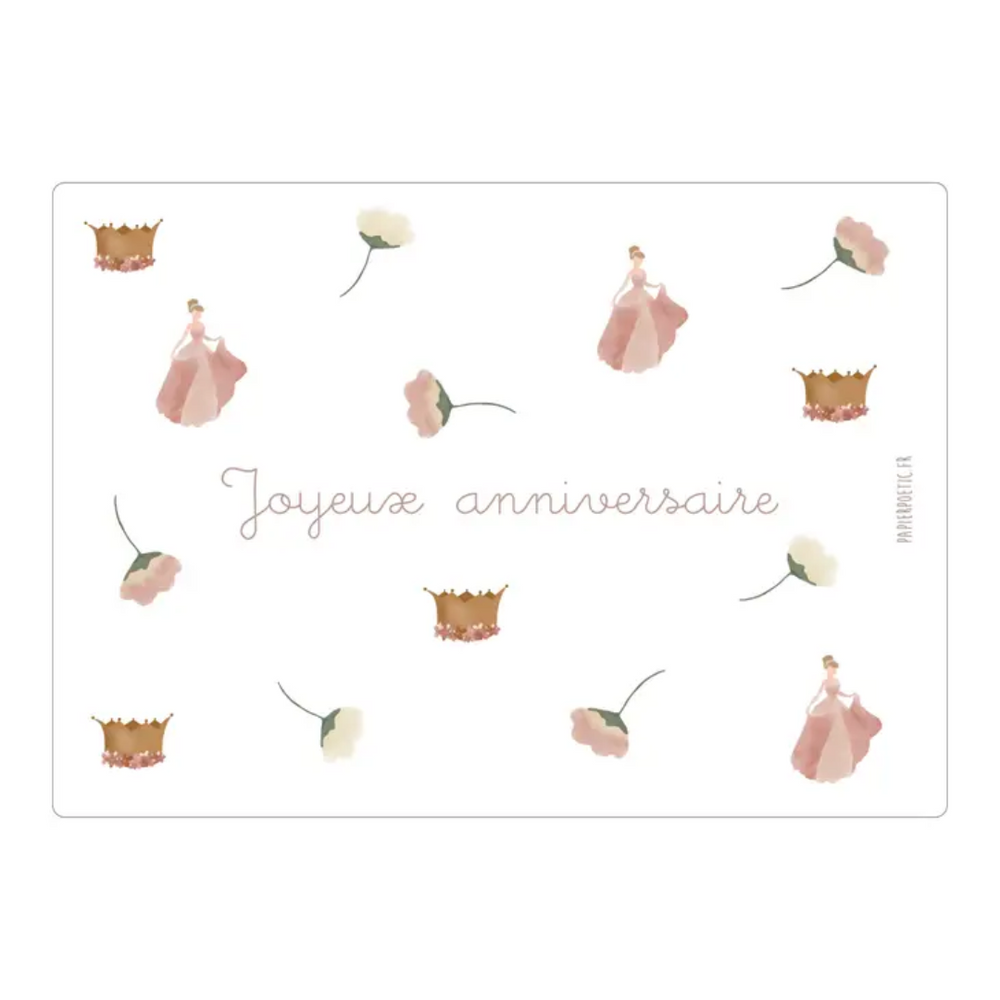 Carte anniversaire "princesse"