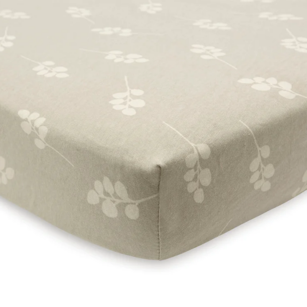 Drap housse 60x120cm - Twig vert olive