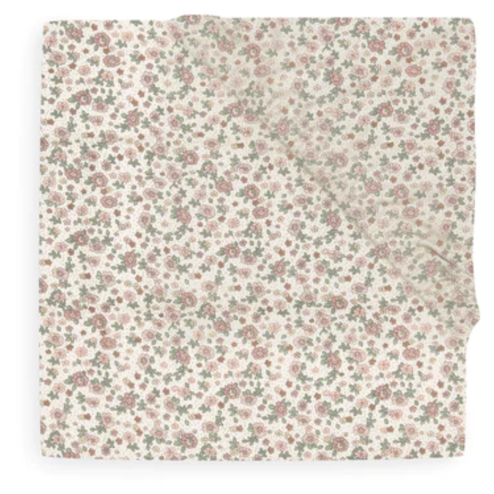 Drap-housse pour lit bébé 60x120 cm - motif fleurs vintage roses