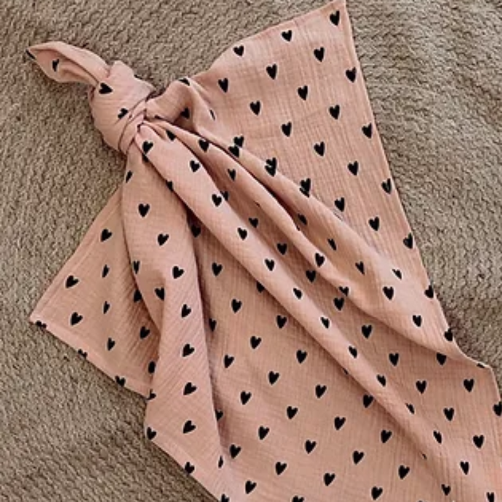 Lange / foulard coeur - rose