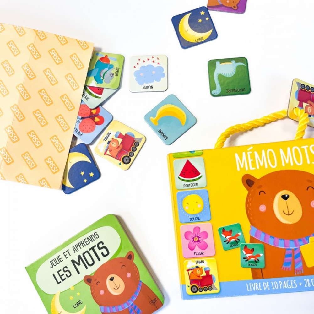 Jeu de mémoire Mémo mots - SASSI JUNIOR - Multicolore - A partir de 3 ans  blanc - Sassi