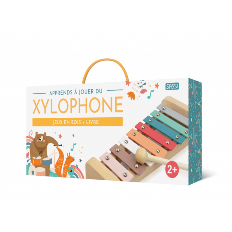 Xylophone en bois + 1 livre