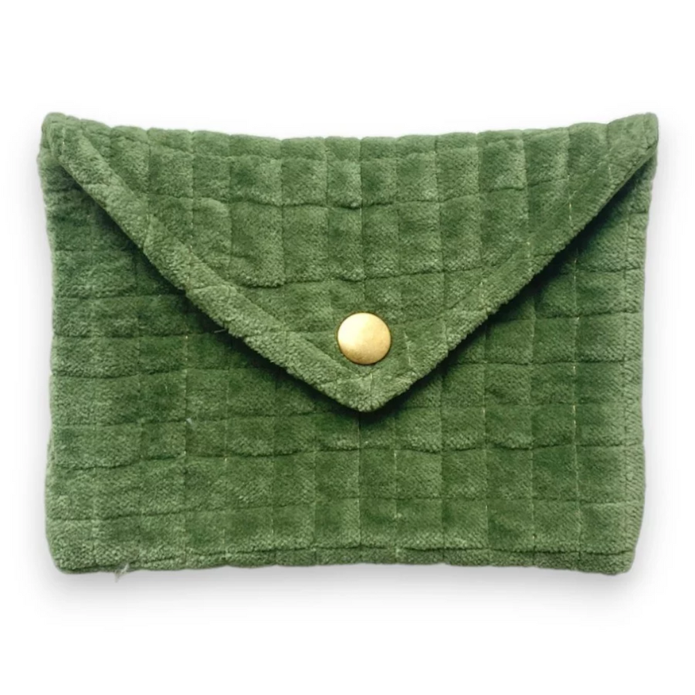 Mini pochette / porte monnaies - velours vert