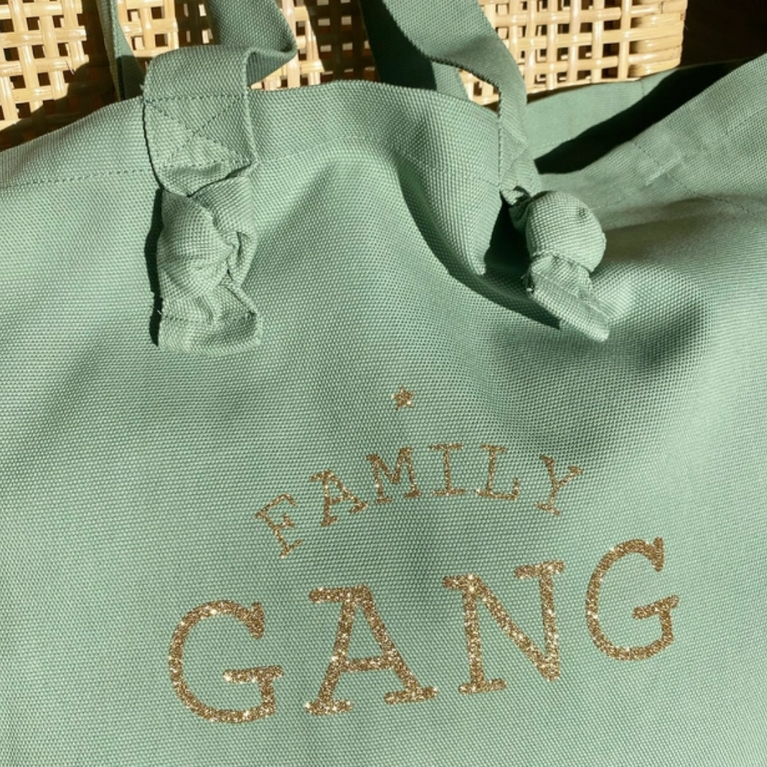 Cabas "Family Gang" Coloris Sauge