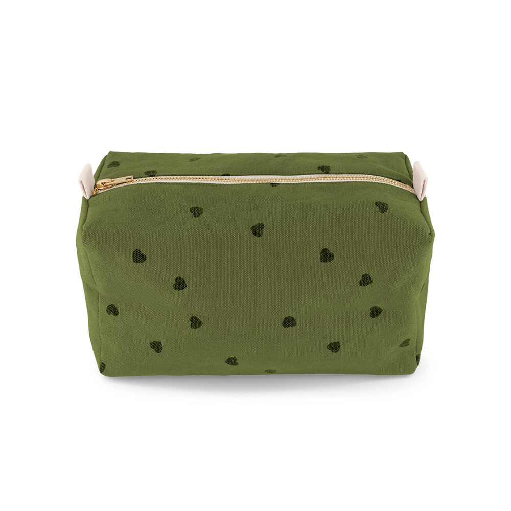 Trousse de toilette coeur - kaki