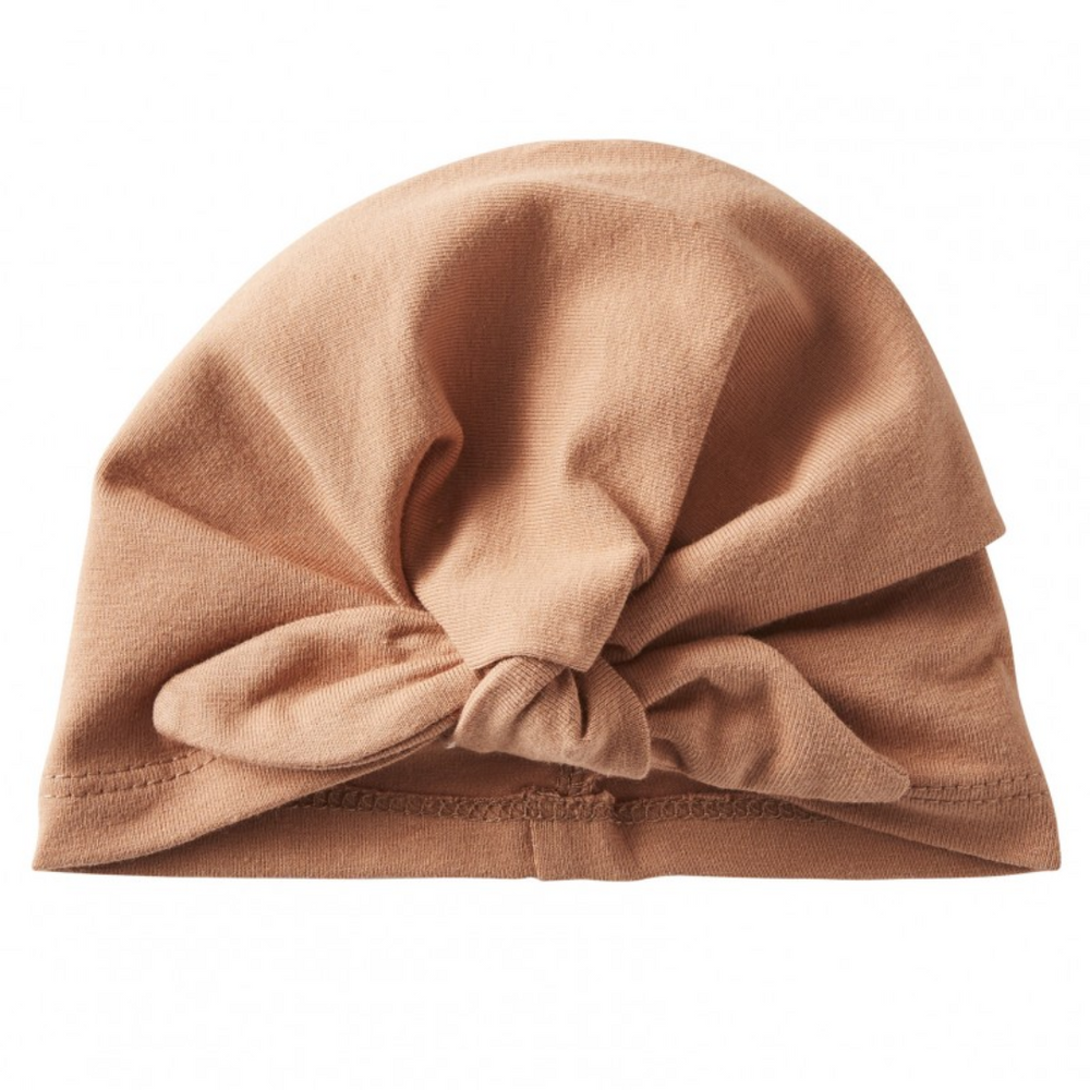 Bonnet naissance forme turban cassonade