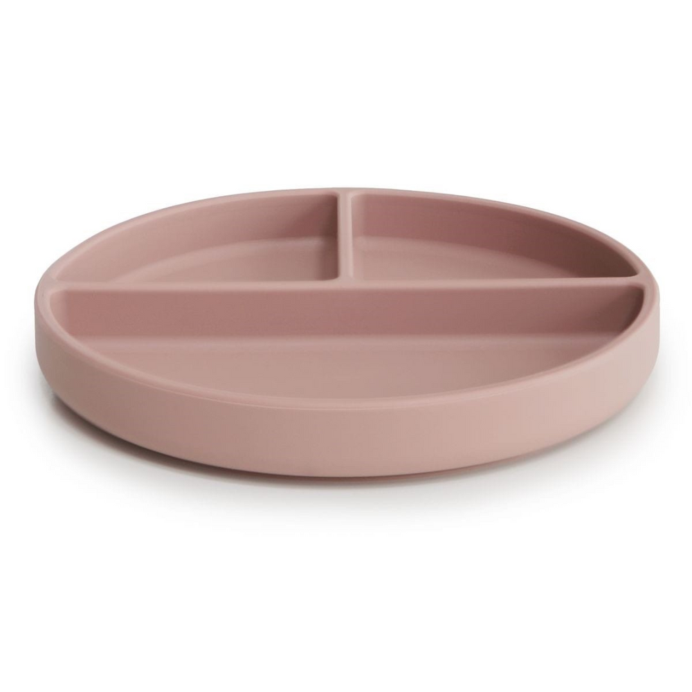 Assiette compartimenté à ventouse - blush