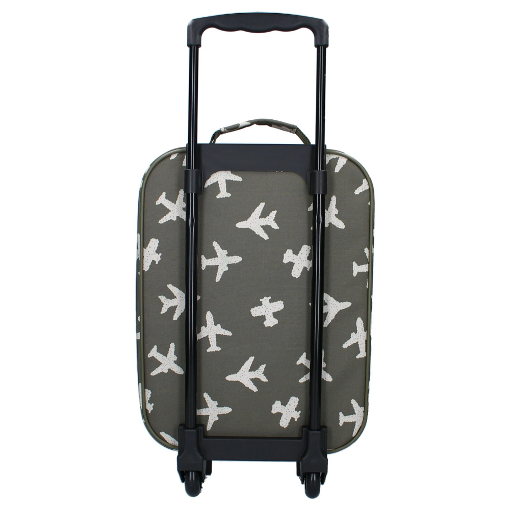 Valise à roulettes enfant – Avions kaki