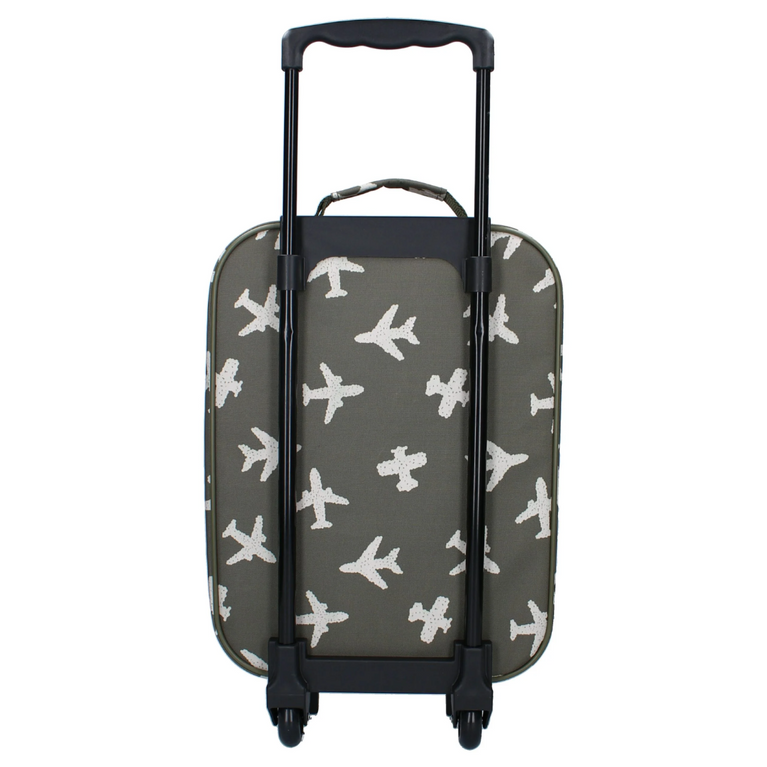 Valise à roulettes enfant – Avions kaki