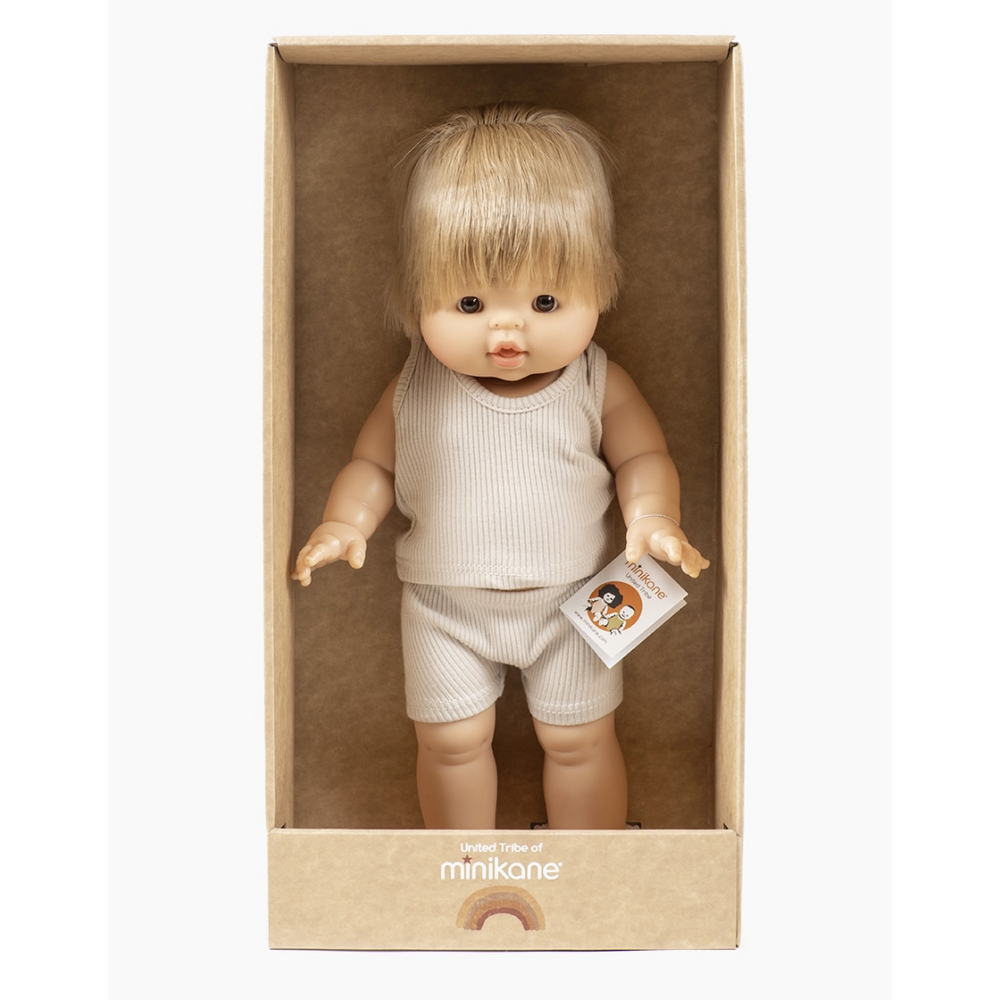 Poupée minikane debout 37cm - Archie en dessous marcel lin