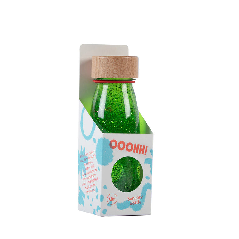Bouteille sensorielle - paillette verte