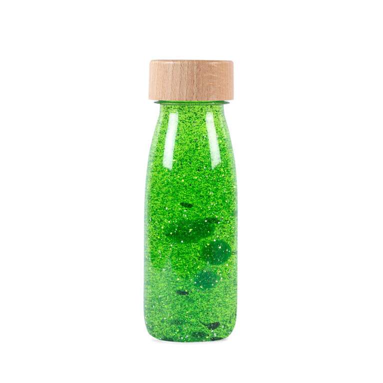 Bouteille sensorielle - paillette verte