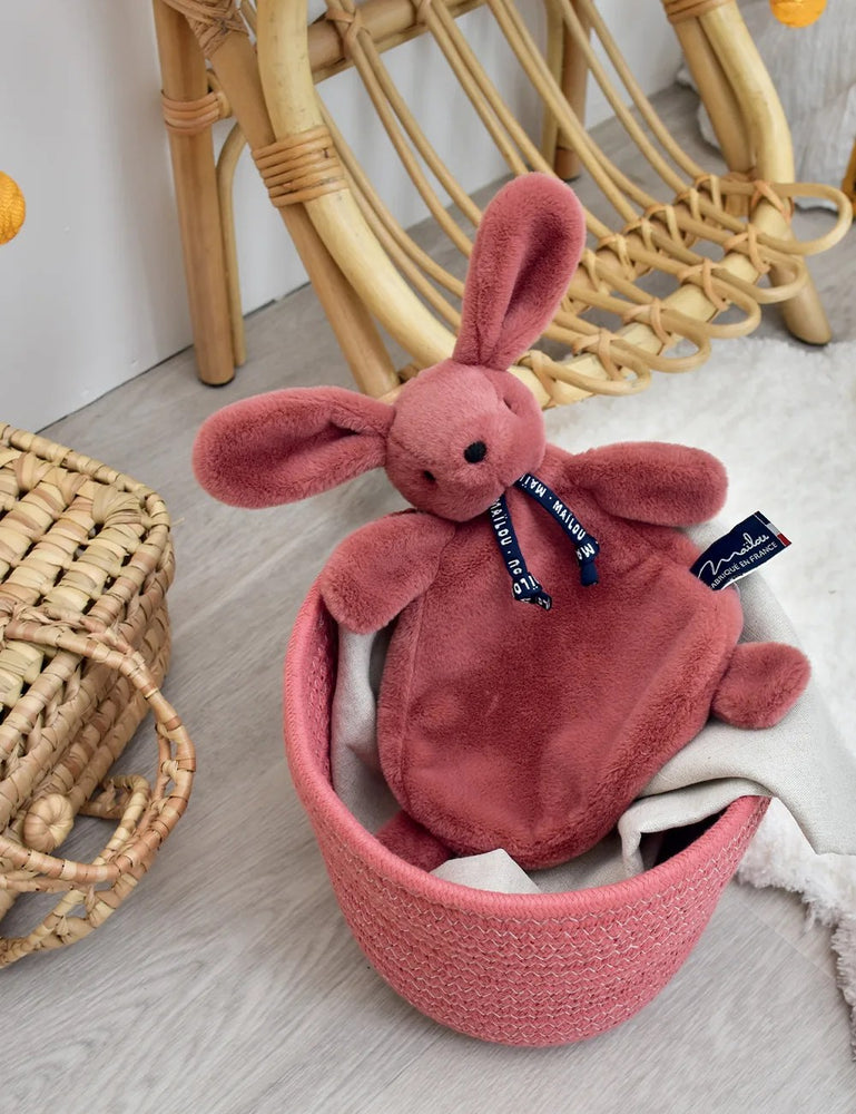 Doudou plat Lapin Dorlotin – Bois de rose