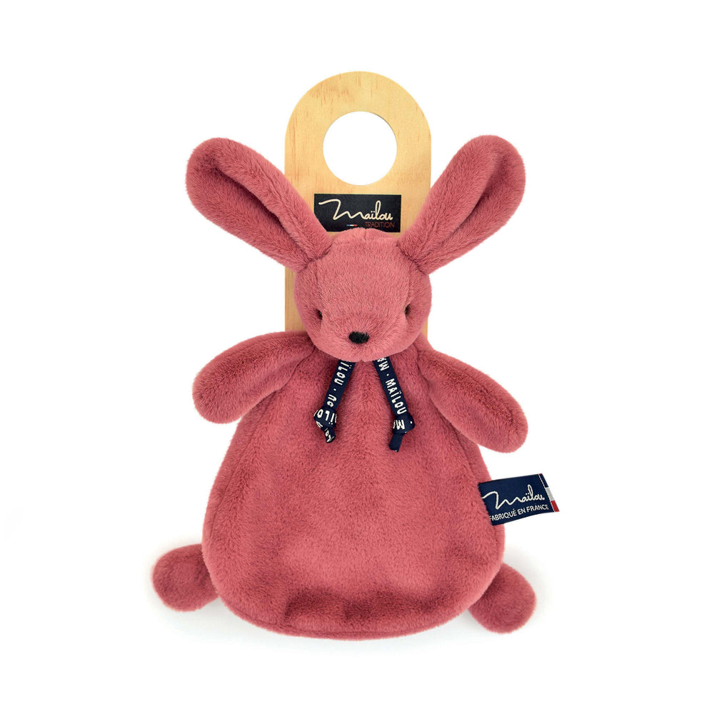 Doudou plat Lapin Dorlotin – Bois de rose