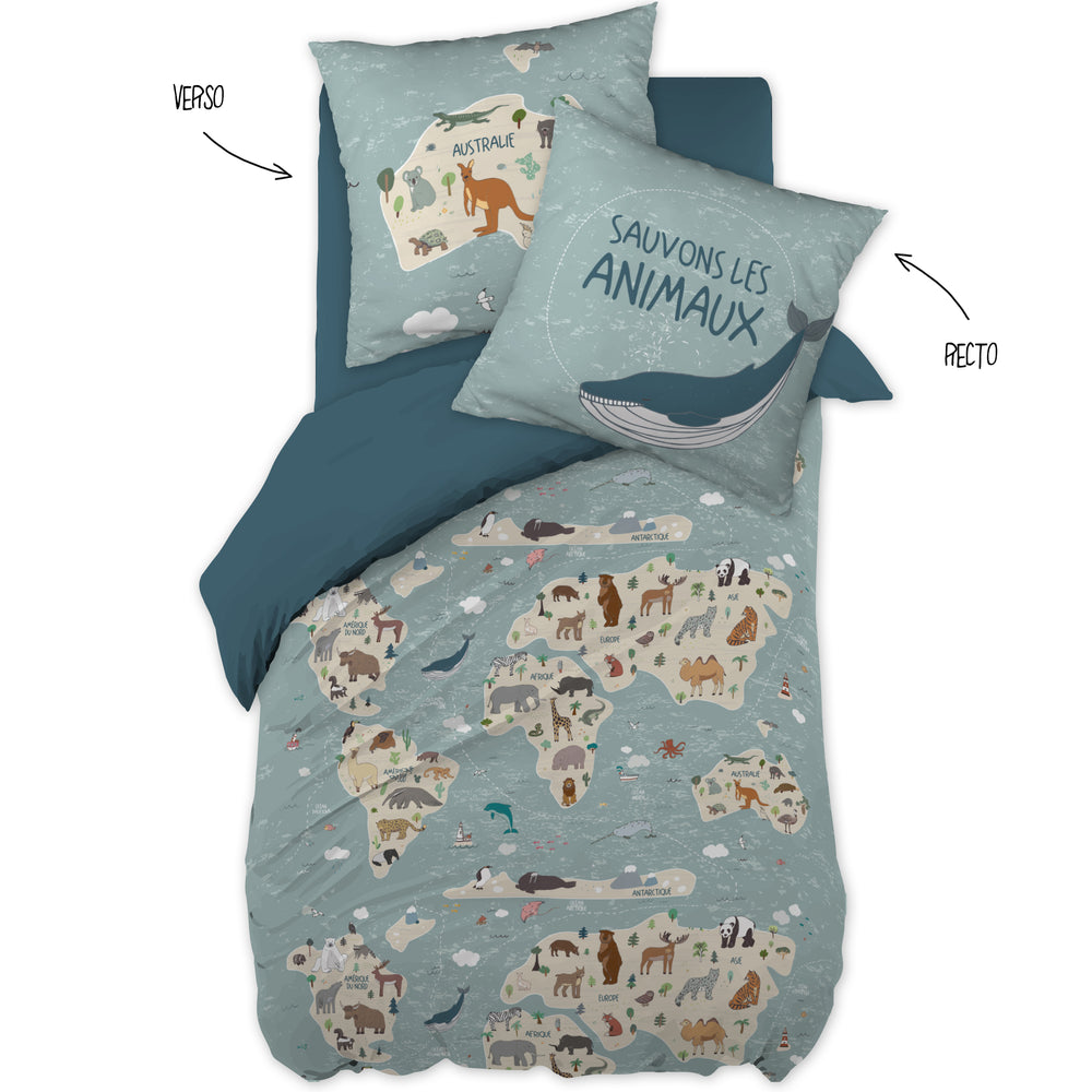 Linge de lit enfant polyester - Couverture, drap housse, fourre de duvet  enfant - vertbaudet