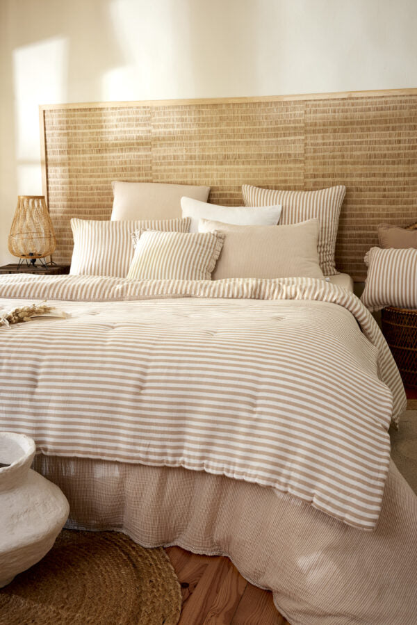 Taie d’oreiller 60 x 60 cm Gaze de coton tissée ROMIE Ficelle