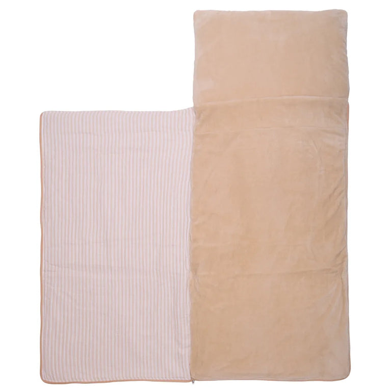 Sac de couchage enfant pliable & nomade rayé galet