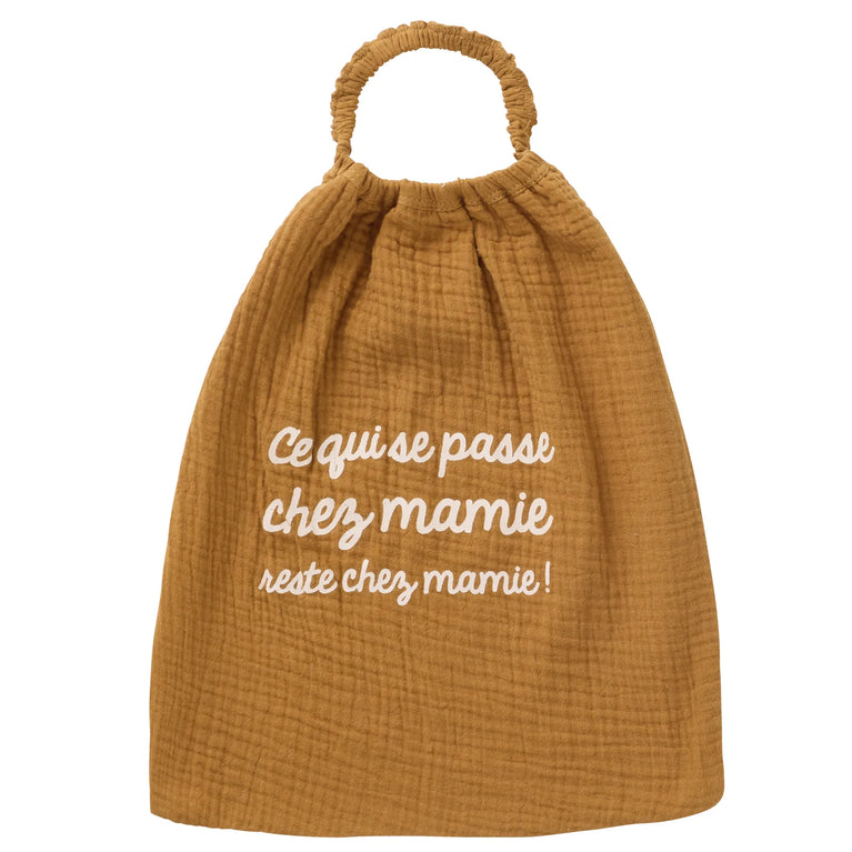 Serviette élastiquée « chez mamie » havane