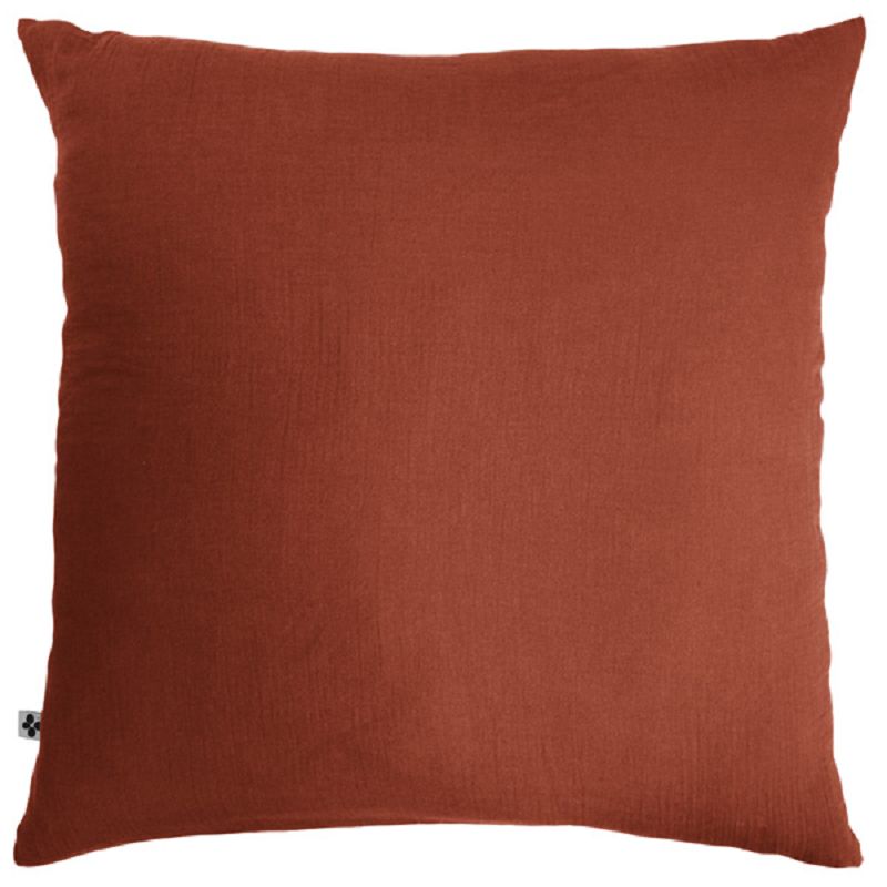 Taie d’oreiller 60 x 60 cm Gaze de coton unie GAÏA Terracotta