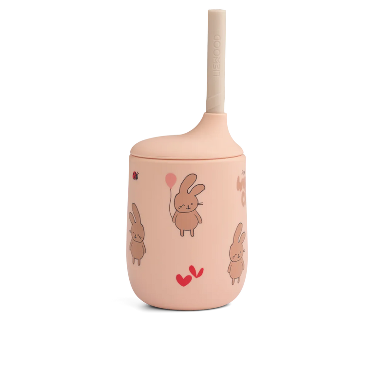 Tasse à bec / paille 230ml - enfant sauvage rosey