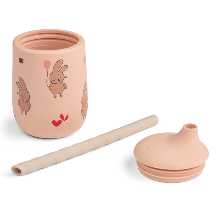 Tasse à bec / paille 230ml - enfant sauvage rosey