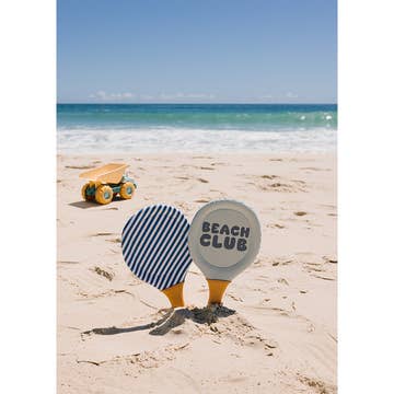 Raquettes de plage en néoprène Rayures Blues & Beyond avec une balle